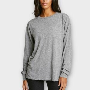 Year of Ours Boyfriend Long Sleeve Top Relaxed Fit in Heather Grey Size XS NWT